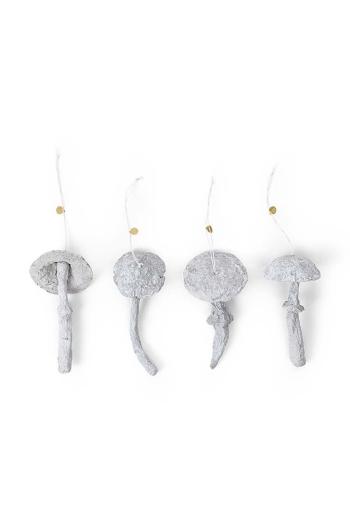 Sada sviatočných dekorácií ferm LIVING Mushroom Ornaments 4-pak