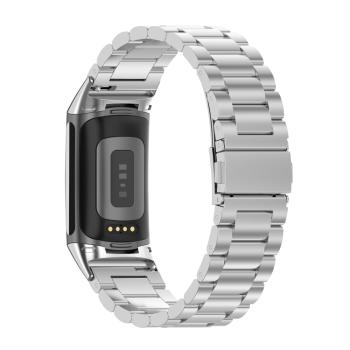 CLASSIC Kovový remienok pre Fitbit Charge 6 strieborný