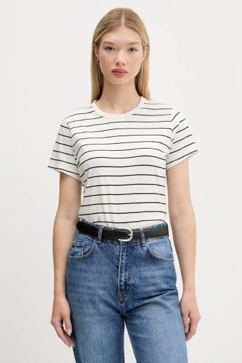 Bavlnené tričko Abercrombie & Fitch dámske, biela farba, KI139-5309