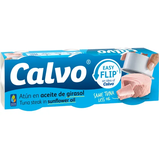 CALVO Tuniak v slnečnicovom oleji 3 x 65 g