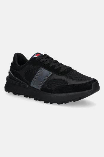 Tenisky Tommy Jeans TJM TECHNICAL RUNNER ESS čierna farba, EM0EM01537