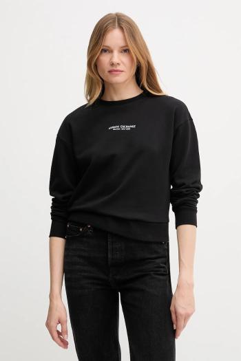 Bavlnená mikina Armani Exchange čierna farba, s potlačou, XW001451 AF10830