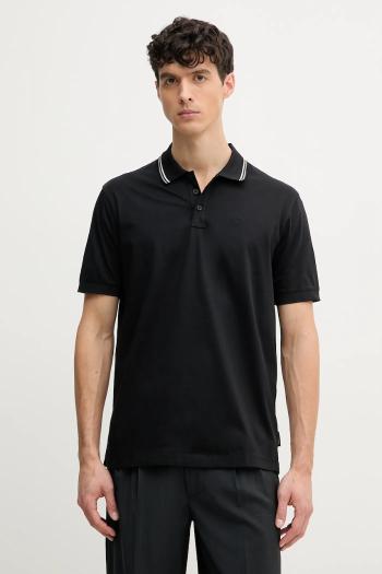 Bavlnené polo tričko Armani Exchange pánske, čierna farba, s potlačou, XM000466 AF10337