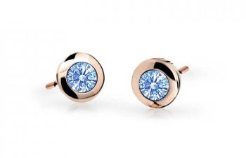 Cutie Jewellery Detské náušnice z ružového zlata C1537-30-X-4 svetlo modrá