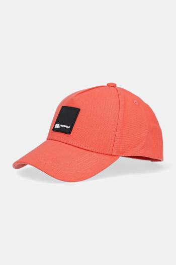 Bavlnená šiltovka Karl Lagerfeld Jeans oranžová farba, s potlačou, A1W33002