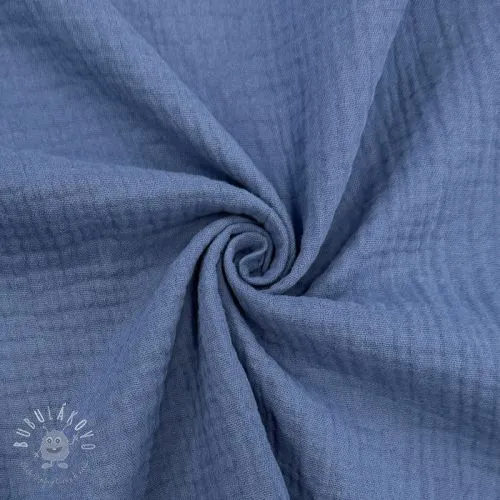 Dvojitá gázovina/mušelín midnight blue ORGANIC
