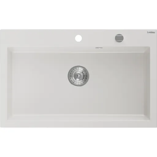 MEXEN MEXEN - Elix granitový drez 1-miska 800 x 500 mm, biela, sifón chróm 6527801005-20
