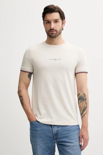 Bavlnené tričko Tommy Hilfiger pánske, tmavomodrá farba, s nášivkou, MW0MW32584