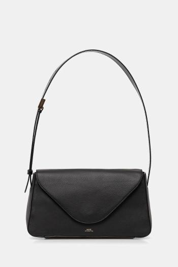 Kožená kabelka A.P.C. sac daria flap čierna farba, PXBCD.F61901