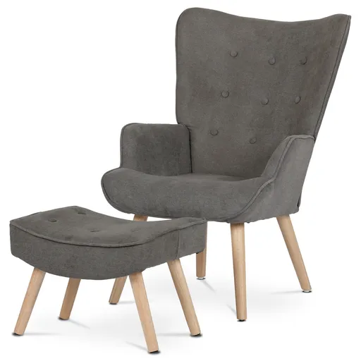 Kreslo s podnožkou LAN2, hnedá