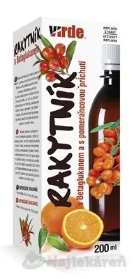 Virde Rakytník sirup s betaglukánom pomaranč 200 ml