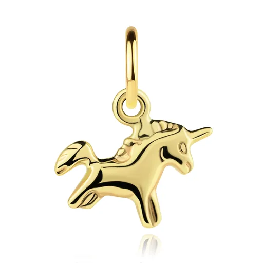 Zlatý prívesok 14K jednorožec s hrivou a jemným gravírovaním