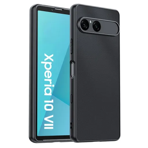 LEATHER Ochranný kryt pre Sony Xperia 10 VII čierny