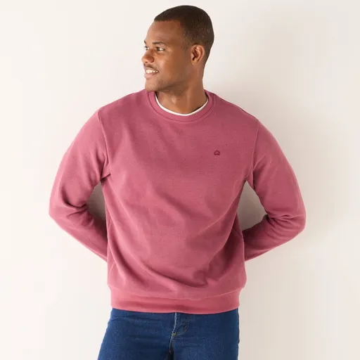 Hrejivá mikina s okrúhlym výstrihom a výšivkou