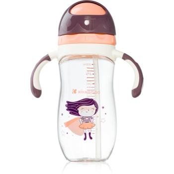 Kikkaboo Sippy Cup with Straw hrnček s rúrkou 12 m+ Supergirl 300 ml