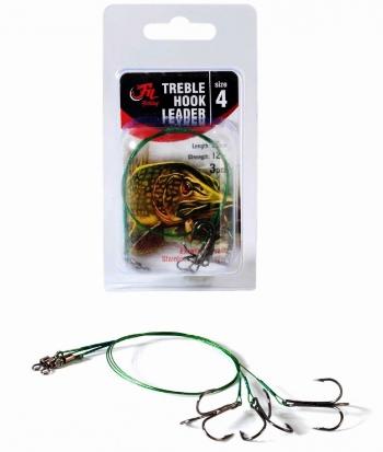 Filfishing lanko s trojháčikom treble hook leader 3 ks 30 cm - 4