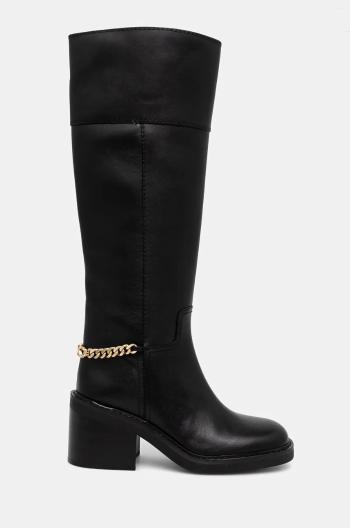 Vysoké čižmy MICHAEL Michael Kors Carlisle dámske, čierna farba, na podpätku, 40F4CLMB5L.001