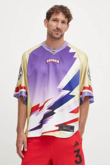 Tričko adidas Originals TEAM JERSEY pánske, žltá farba, vzorované, JX1700