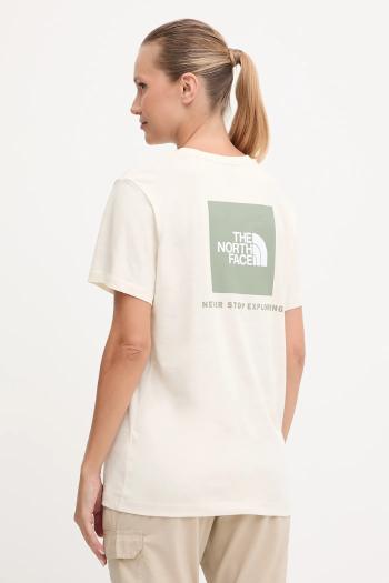 Bavlnené tričko The North Face dámske, béžová farba, NF0A87NKEBE1