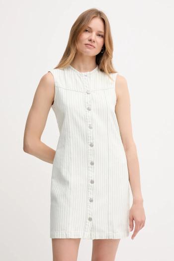 Rifľové šaty Pepe Jeans zelená farba, mini, priliehavé, PL953766