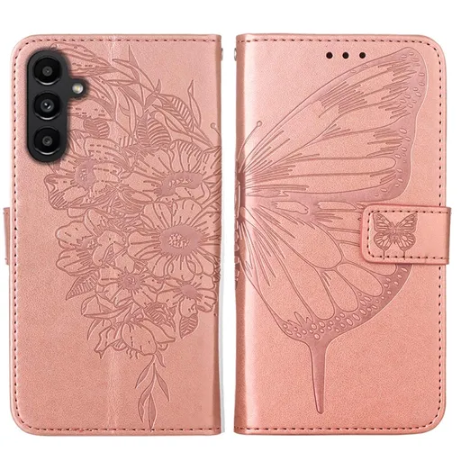 ART BUTTERFLY Peňaženkový obal pre Samsung Galaxy A15 / A15 5G ružový