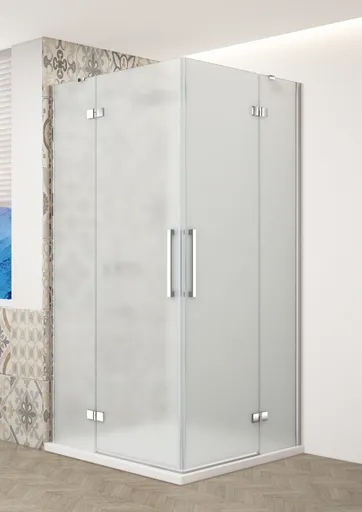 GELCO TRINITY CHROM štvorcový kút 800x800 rohový vstup, matné sklo, GT2280-80M-CH GT2280-80M-CH