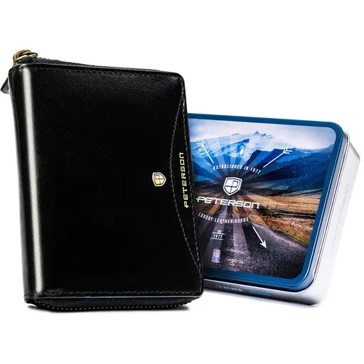 Veľká, kožená pánska peňaženka na zips - Peterson