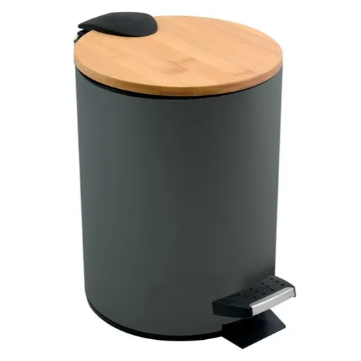 Spirella Spirella pedálový odpadkový kôš adonis tmavo šedá oceľ bambusové veko 5 l 10.00004