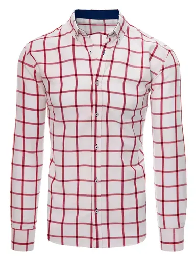 Biela košeľa s červenou mriežkou skl.9