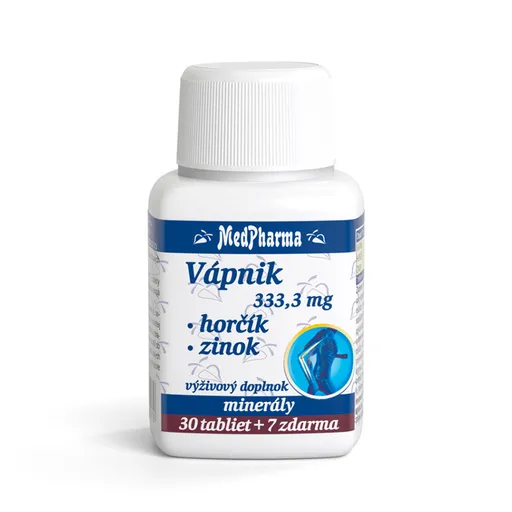 MEDPHARMA Vápnik 333,3 mg + horčík + zinok 37 tabliet