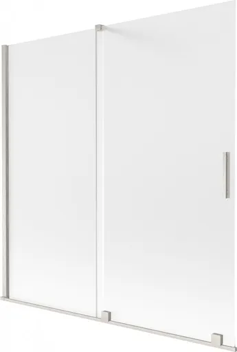 MEXEN/S - Velar dvojkrídlová posuvná vaňová zástena 160 x 150, dekor, nikel kartáčovaný 896-160-000-31-97