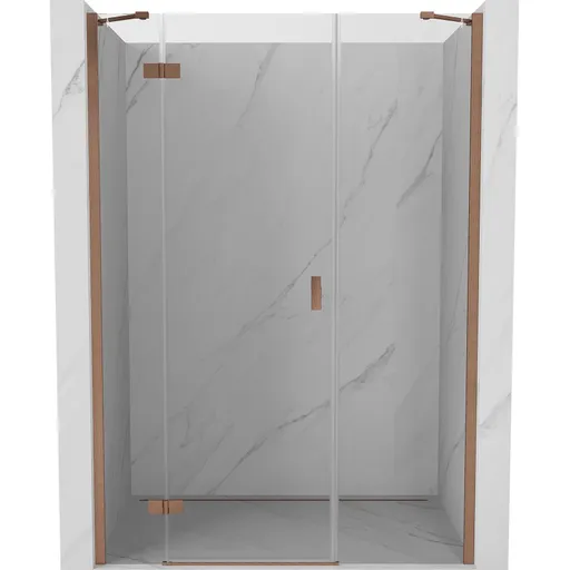 MEXEN/S - Mist-H sprchové dvere krídlové ľavé 135, transparent, meď kartáčovaná 8A5-135-001-65-00-L