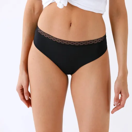 Súprava 2 midi nohavičiek s vysokým pásom z mikrovlákna a čipky