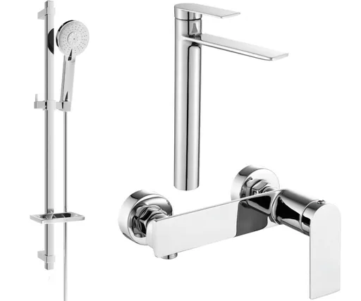 MEXEN/S - Zero SET umývadlová + sprchová batéria s príslušenstvom DQ40, chróm 71114DQ40-00