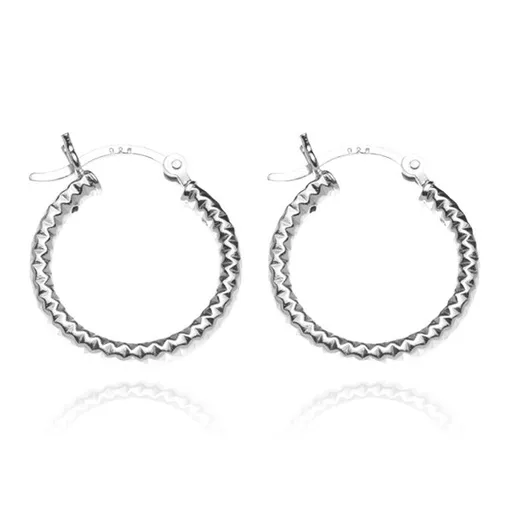 Náušnice zo striebra 925 - hrubé kruhy s priehlbinkami, 18 mm