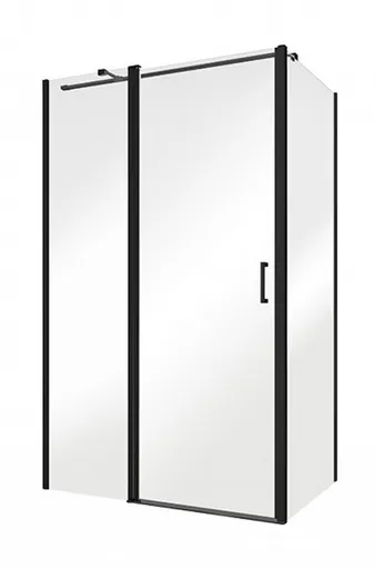 BESCO - Pevná stena EXO-CH BLACK - FARBA rámu - Čierna, Rozmer A - 80, Rozmer C - 190, Smer zatvárania - Univerzálne Ľavé / Pravé, Výplň - Číre bezpečnostné sklo - 6 mm BCEXOCH80BC