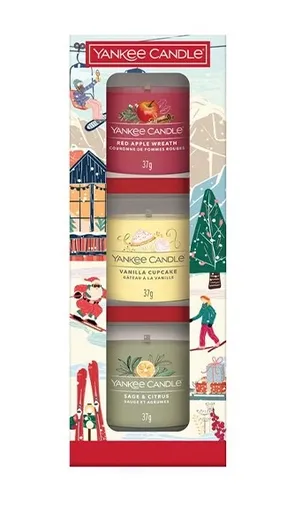 YANKEE CANDLE Darčeková sada sviečok Holiday Party 3x37g