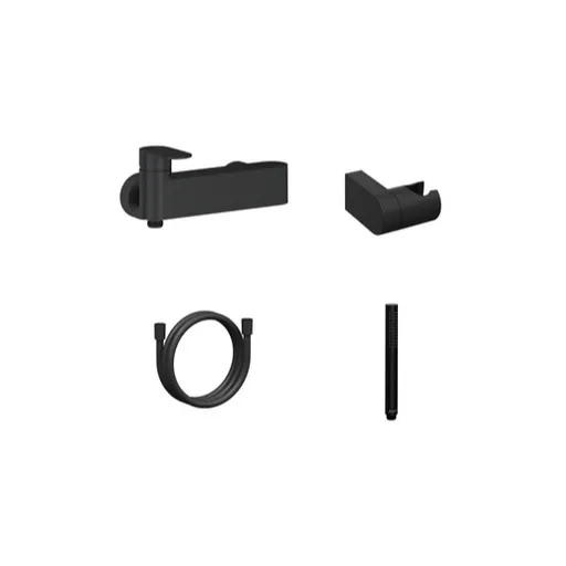 Sprchová batéria Ravak Chrome II so sprchovacím setom 150 mm čierna X07S122