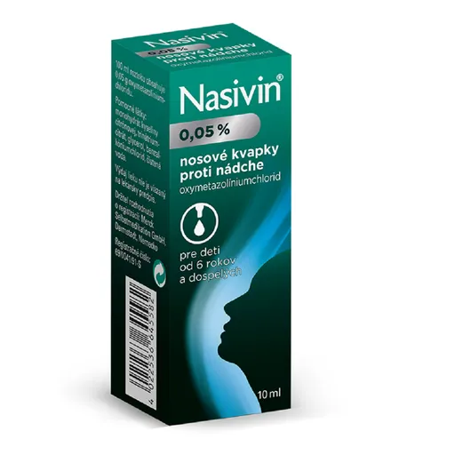 NASIVIN 0,05 % nosová instilácia 10 ml