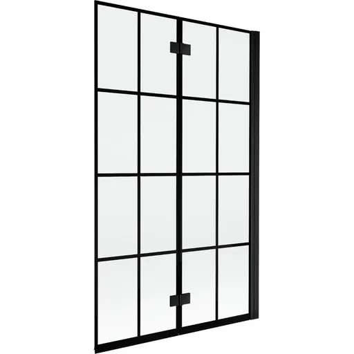 MEXEN - MIST vaňová zástena 110x150 cm 6mm 2-s, čierna, dekor, pravá 8A9-110-002-70-77-P