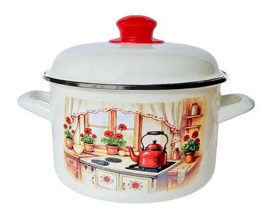 MAKRO - Hrniec smalt 14cm 1,5l s pokrievkou Rustika