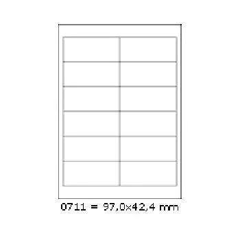 Samolepiace etikety 97 x 42,4 mm, 12 etikiet, A4, 100 listov