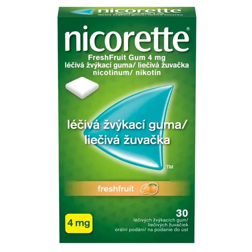 NICORETTE Freshfruit Gum 4 mg liečivé žuvačky 30 kusov