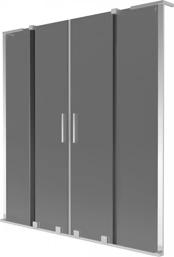 MEXEN/S - Velar L Duo dvojkrídlová posuvná vaňová zástena 150 x 150, grafit, chróm 896-150-003-42-01
