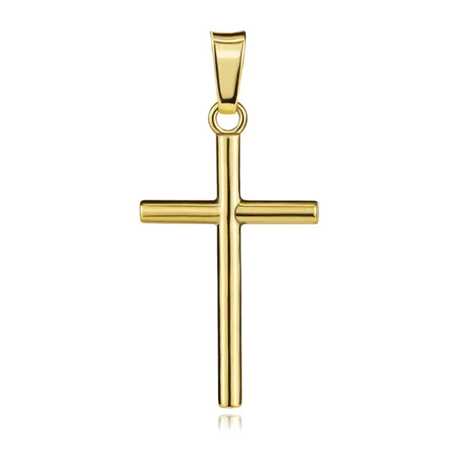 Zlatý prívesok 9K latinský kríž s okrúhlymi ramenami