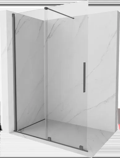 MEXEN/S - Velar Sprchová zástena posuvná Walk-in 130 x 200, transparent 8 mm, grafit metal 871-130-000-03-95