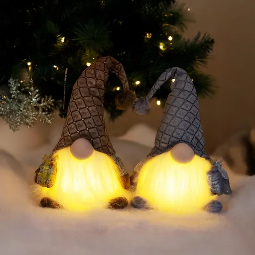 PM Euro-Trading LED Vánoční skřítek, stříbrný