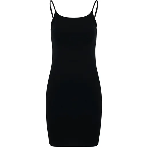Build Your Brand Dámske šaty na špagetové ramienka - Čierna | L