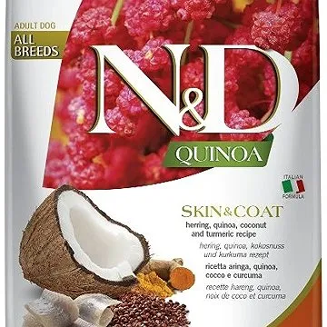 N&D grain free quinoa dog skin & coat herring & coconut 7 kg (8010276035653)