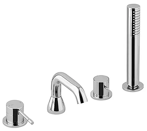 SAPHO - BLUE štvorprvková batéria na okraj vane, chróm BUTECH4